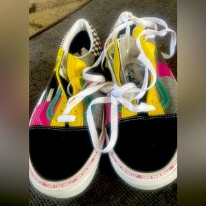 Multi colored low top Vans